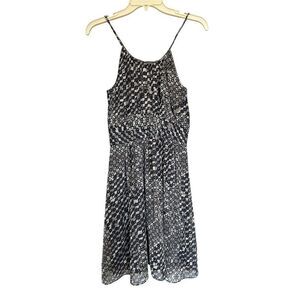 Banana Republic Abstract Print Dress Women’s 4 Blue Gray Sleeveless Lined